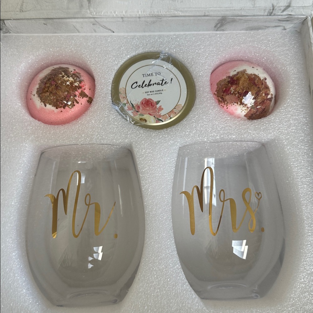 Marble Wedding Gift Box with Red Ribbon